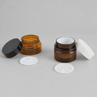 Pet Amber Plastic BPA ฟรีคอนเทนเนอร์ครีมเครื่องสำอางที่มีฝาปิดสีดำ