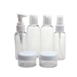 เครื่องสำอางค์ใสปั๊มชุดขวดเดินทาง 6 ชิ้น Portable Points Bottling